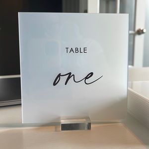 Table Number Signs 1-16